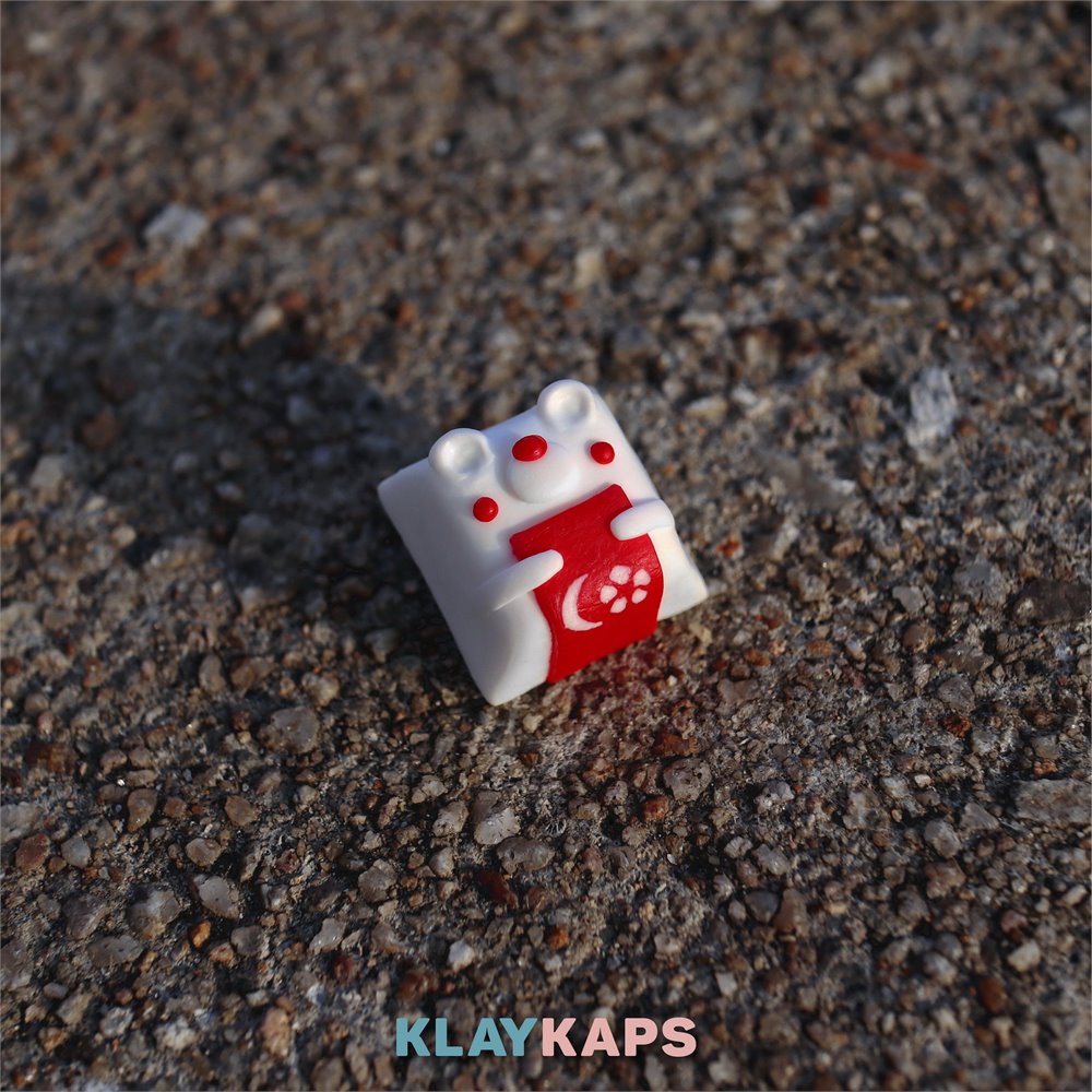 A Singapore Special Kuma-o-nigiri handmade artisan keycap